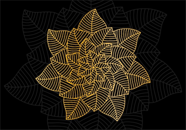 Plik wektorowy ilustracja wzoru złotej mandali