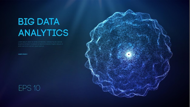 Ilustracja Z Dużym Wektorem Analizy Danych Do Projektowania Marketingowego. Wizualizacja Dużych Zbiorów Danych. Streszczenie Tło Wektor. Futurystyczny Projekt Technologii. Koncepcja Technologii Nauki. Analiza Technologii.