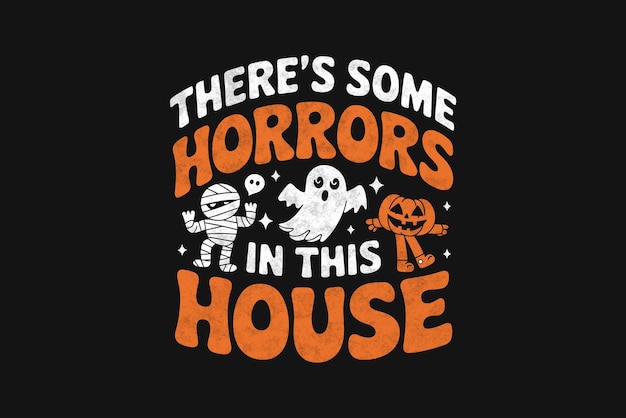 Ilustracja z dyni Halloween dla T-Shirt w stylu kreskówki
