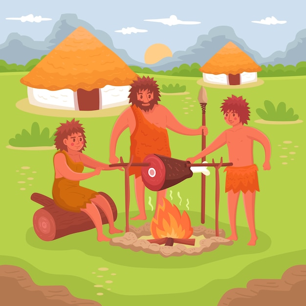 Ilustracja z epoki kamienia
