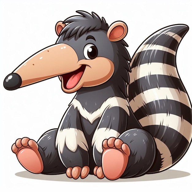 Plik wektorowy ilustracja z kreskówki cute anteater vector