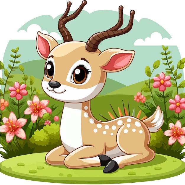 Plik wektorowy ilustracja z kreskówki cute antelope vector