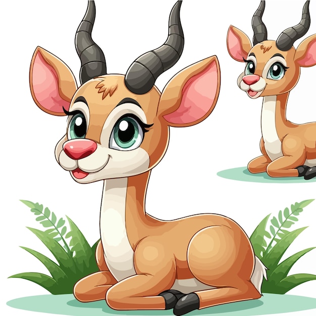 Plik wektorowy ilustracja z kreskówki cute antelope vector