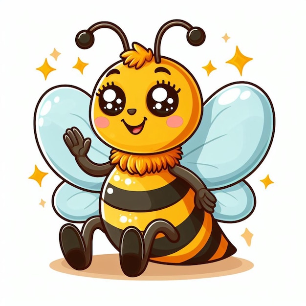 Ilustracja Z Kreskówki Cute Honey Bee Vector