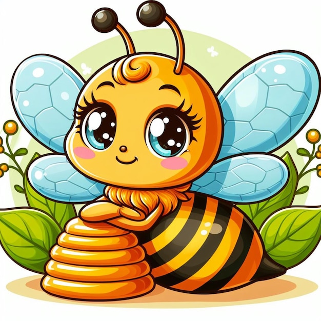 Ilustracja Z Kreskówki Cute Honey Bee Vector