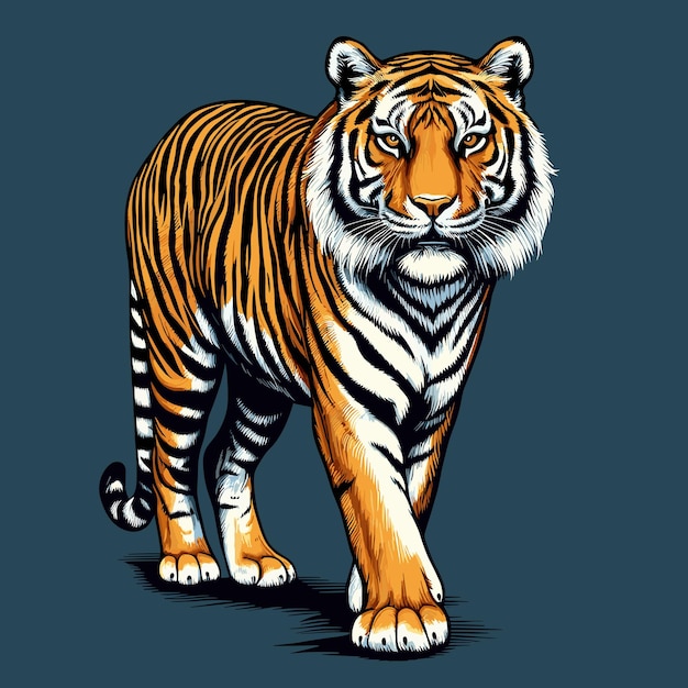 Ilustracja Z Kreskówki Cute Tiger Vector