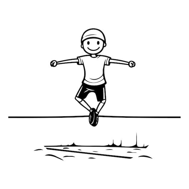 Plik wektorowy ilustracja z kreskówki przedstawiająca mężczyznę skaczącego na sznurku