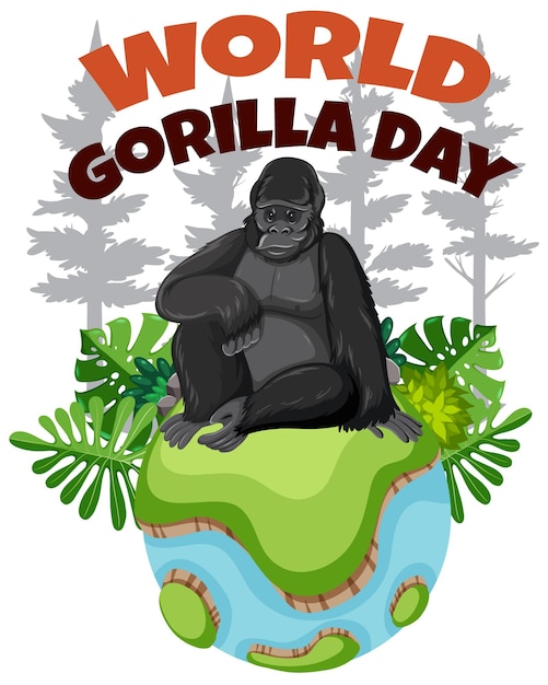 Plik wektorowy ilustracja z okazji światowego dnia gorylów