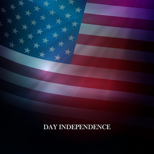 Ilustracja z zakrzywionymi promieniami flagi USA