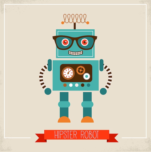 Ilustracja Zabawka Robot Hipster