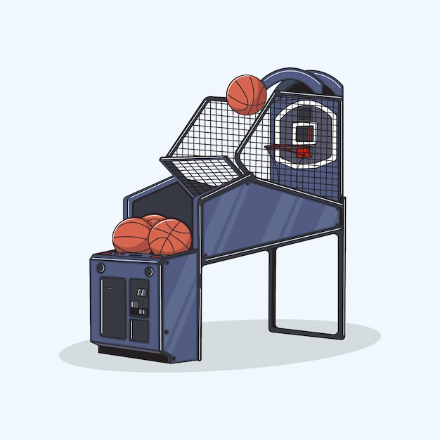 Plik wektorowy ilustracja zabawkowej maszyny do koszykówki