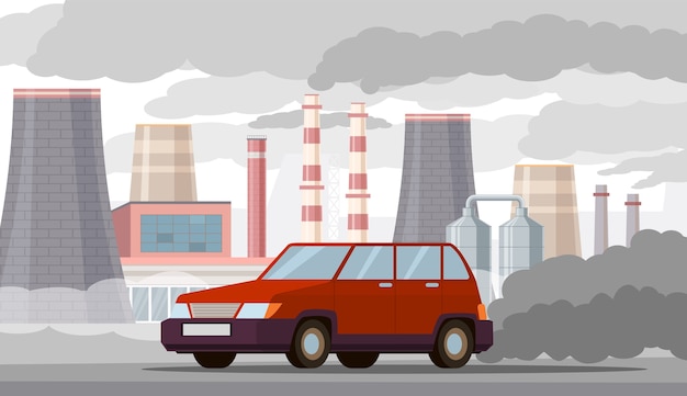 Ilustracja Zanieczyszczenia Powietrza W Samochodzie