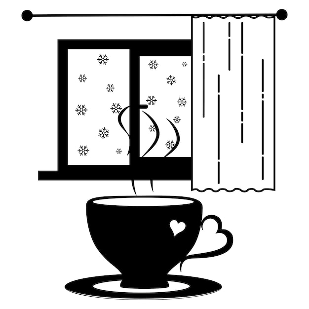 Plik wektorowy ilustracja zasłon pomieszczenia, okna i doniczki kwiatowej na przezroczystym tle