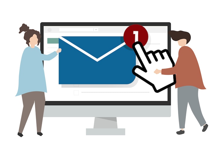 Wektor ilustracja znaków wysyłania wiadomości e-mail