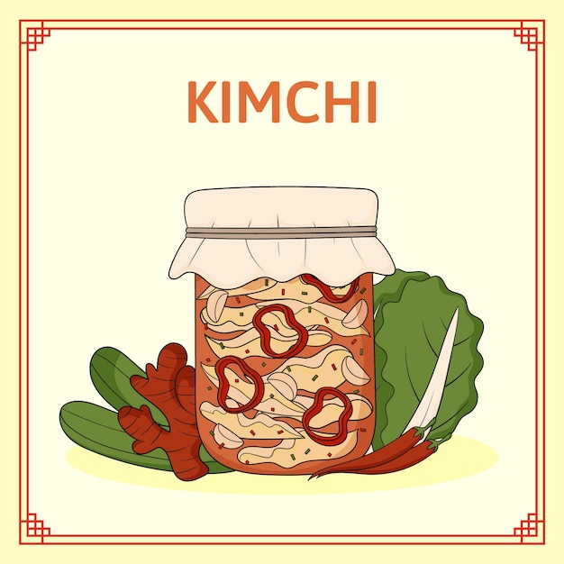 Plik wektorowy ilustracja żywności kimchi