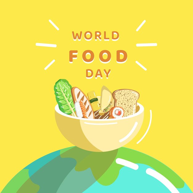 Ilustracja żywności, na światowy dzień żywności