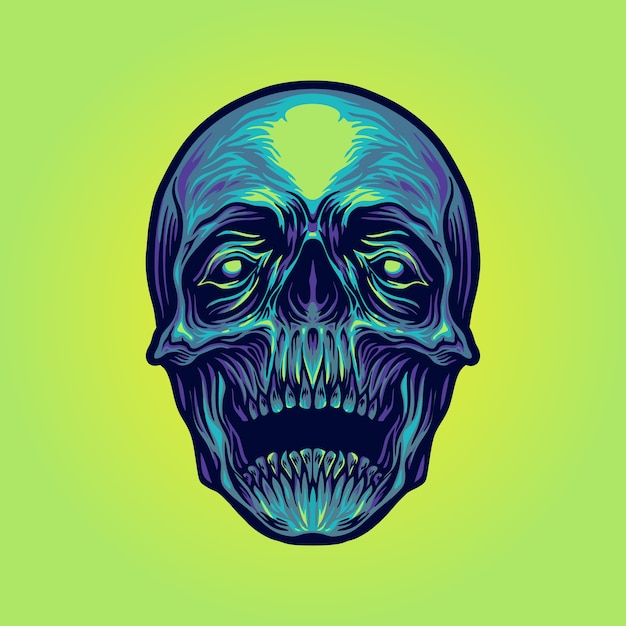 Ilustracje czaszki cukru głowy