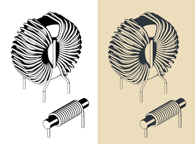 Wektor ilustracje induktorów