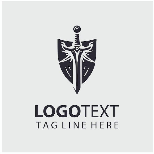 Ilustracje logo wojownika miecza