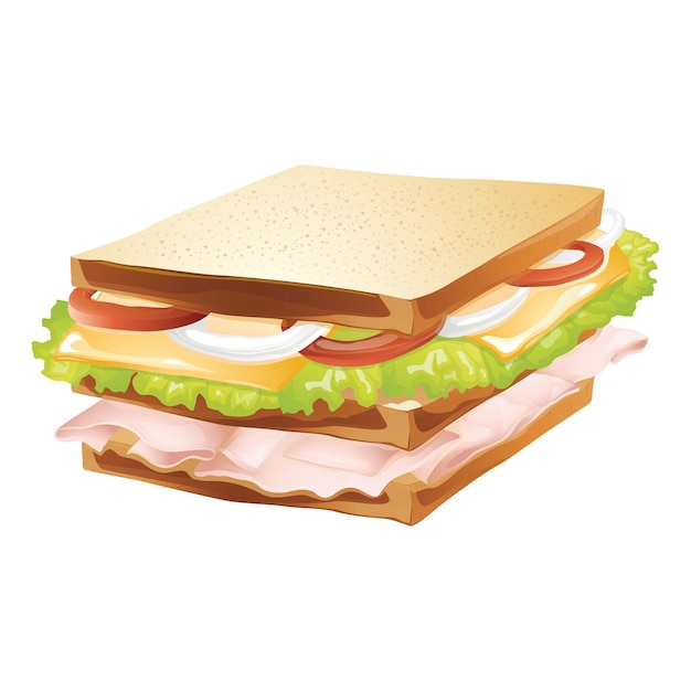 Ilustracje wektorowe Delicious Sandwich wyizolowane dla Creative Projects na białym tle