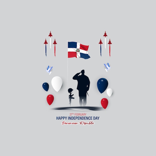 Plik wektorowy ilustracje wektorowe na dzień niepodległości dominikany 27 lutego