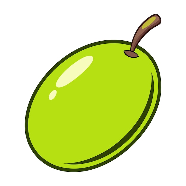 Ilustracje wektorowe owoców zielonych oliwek