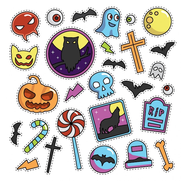 Ilustracji Vintage Halloween Patch