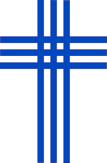 Ilustracji Wektorowych Krzyż Niebieski Rysunek Chrześcijańskiego Symbolu