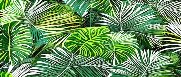 Ilustracji wektorowych poziome liście tropikalne banery Egzotyczne botaniczne kosmetyki projektowe spa produkty opieki zdrowotnej