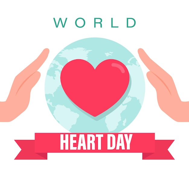 Ilustracji Wektorowych światowy Dzień Serca świadomość Opieki Zdrowotnej W Tle