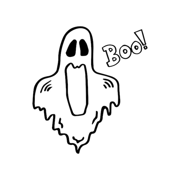 ilustracji wektorowych w stylu bazgroły. mały duch. prosty rysunek na temat Halloween