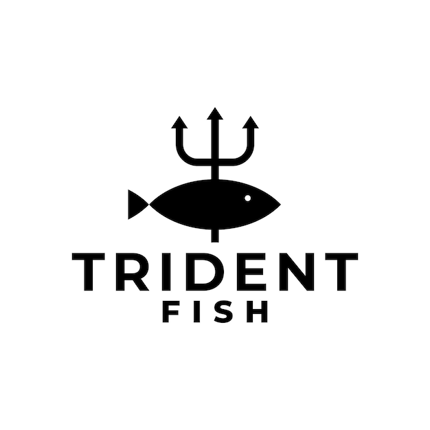 Ilustracyjne Połączenie Ryby Z Trójzębem Dobre Dla Restauracji Z Owocami Morza Lub Dowolnej Firmy
