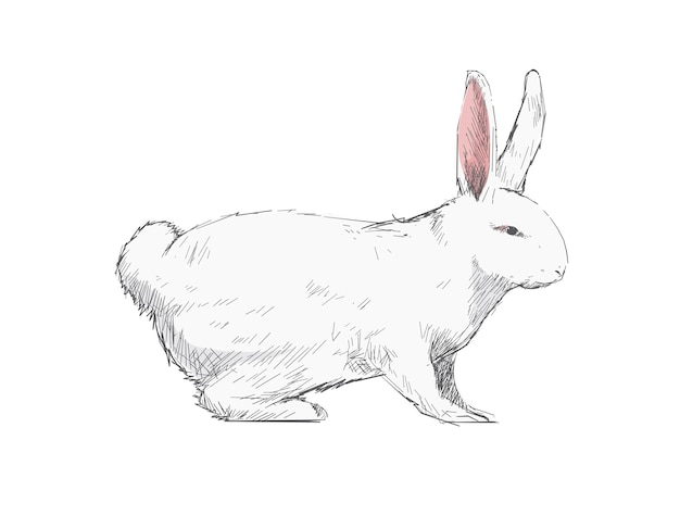 Ilustracyjny rysunkowy styl królik