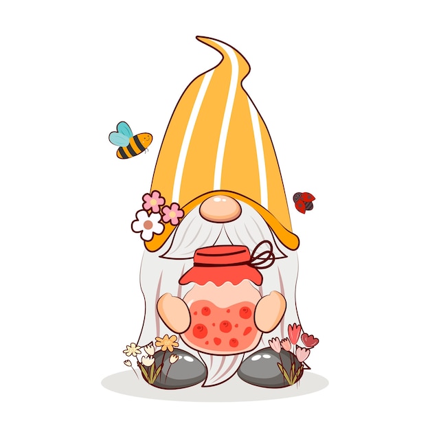 Plik wektorowy ilustrator wektorów sweet spring gnome