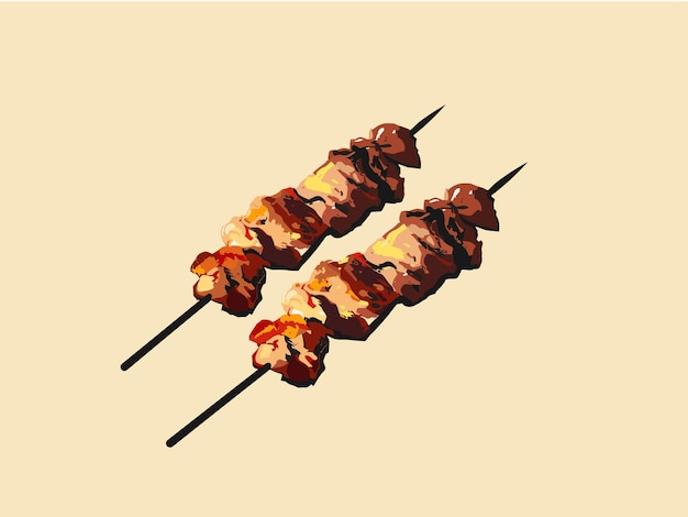 Plik wektorowy ilustrowana para szczypców yakitori