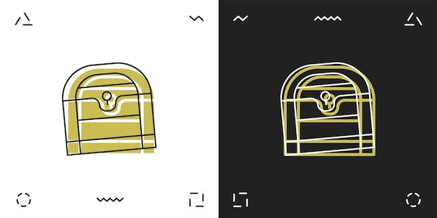 Ilustrowana Wektorowo Ikona Skarbu Z Efektem W 2 Opcjach