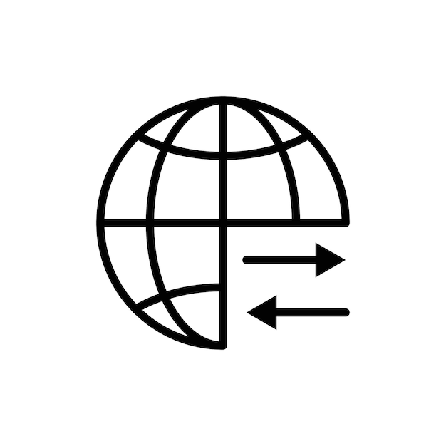 Import i eksport ikony logo znak zestaw wektorowy zarys