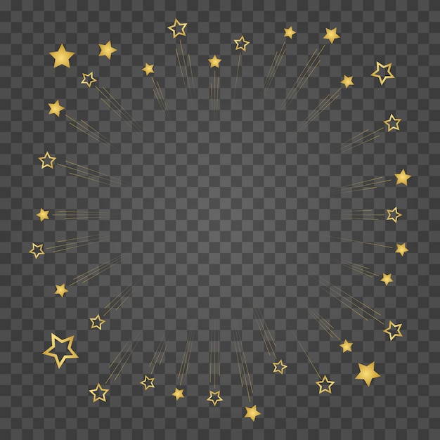 Impreza lub uroczystość złote konfetti gwiazd tło na białym tle