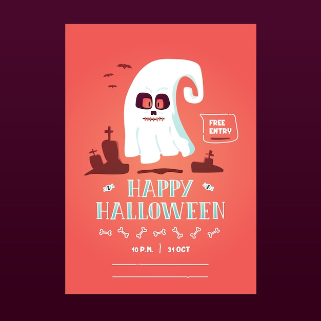 Plik wektorowy impreza na halloween zapraszający baner pobytowy flyer