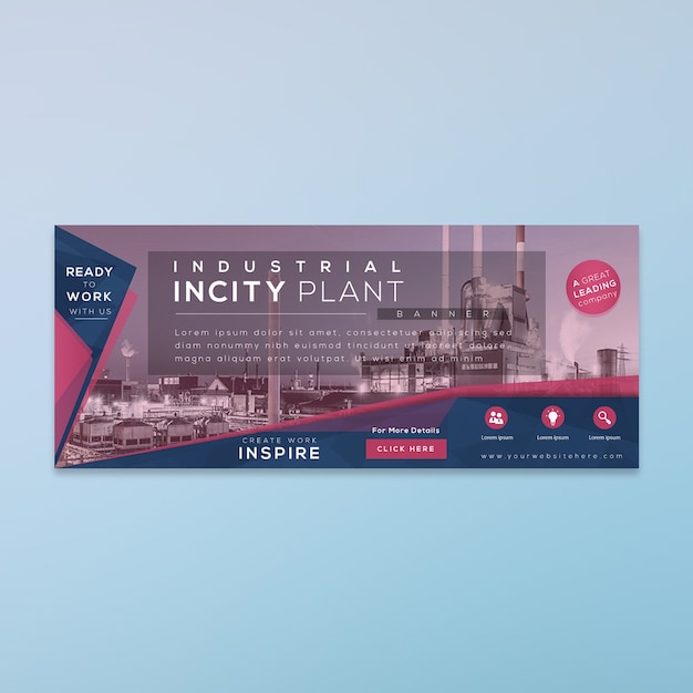 Plik wektorowy incity plant industrial banner design