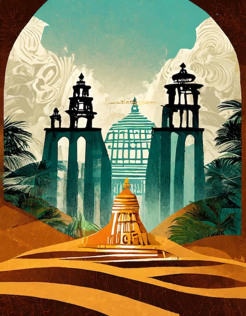 Plik wektorowy india pomniki ilustracja wektorowa
