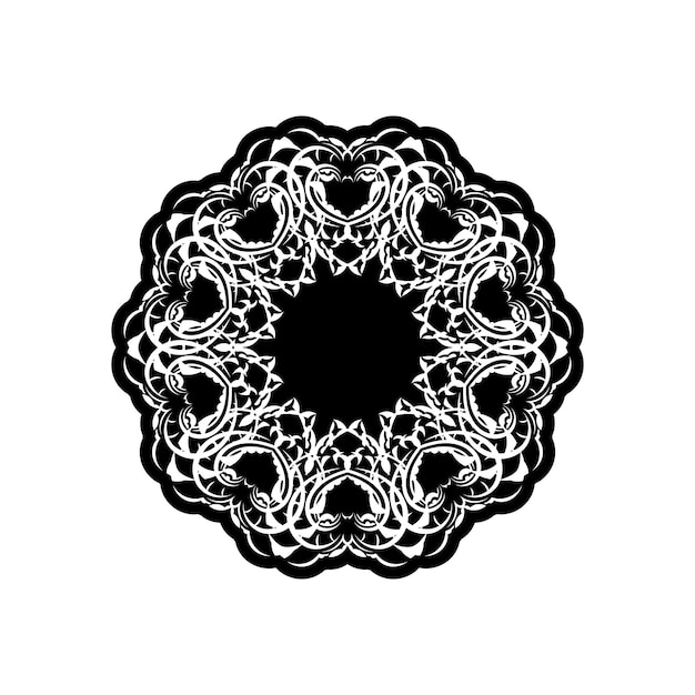 Indian mandali logo czarno-białe logo izolowany element do projektowania i kolorowania na białym tle