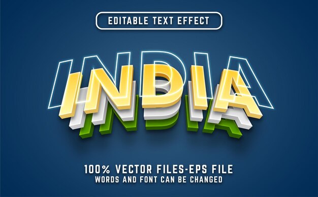 Indie Efekt Tekstu 3d. Edytowalne Wektory Premium Z Efektami Tekstowymi