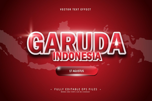 Indonezja efekt tekstu merdeka, Garuda Indonesia, Dirgahayu Indonesia, efekt tekstu Merdeka Indonesia