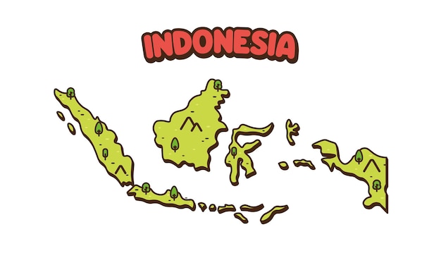 Plik wektorowy indonezja mapa kraju koncepcja projekt wektor ikona ilustracja kreskówka