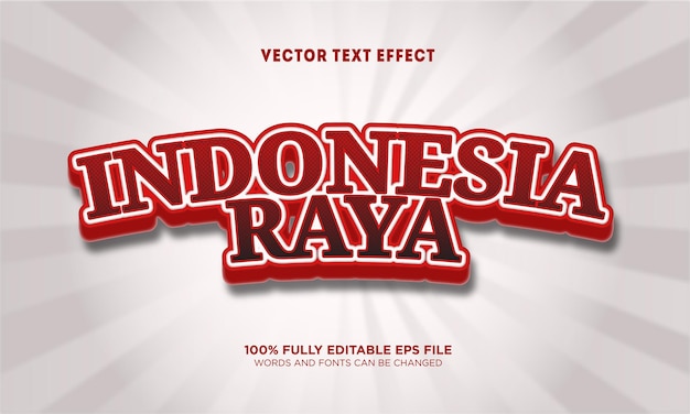 Indonezja Raya Edytowalny Efekt Tekstowy