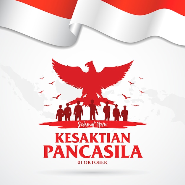 Indonezyjski Dzień Pancasila Wakacje Ilustracja.