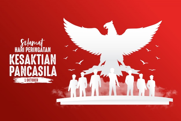 Indonezyjski Dzień Pancasila Wakacje Ilustracja.