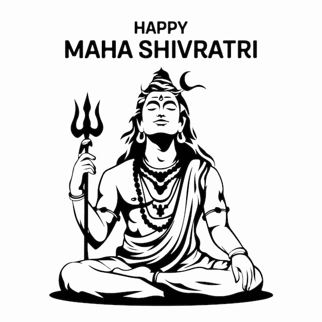 Indyjska ilustracja festiwalu Pana Śiwy dla szczęśliwej Maha Shivrati