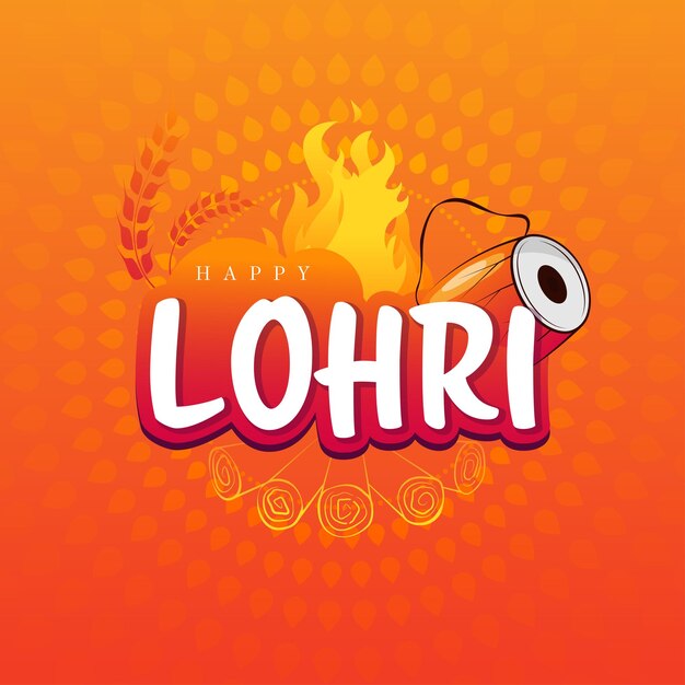 Indyjska religia Panjabi festiwal Happy Lohri celebracja tło
